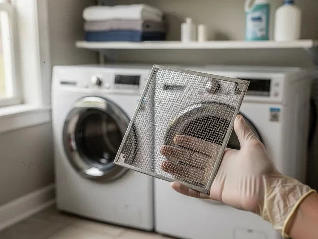 North Port Dryer Vent Cleaning specialist performing detailed lint trap cleaning service in North Port