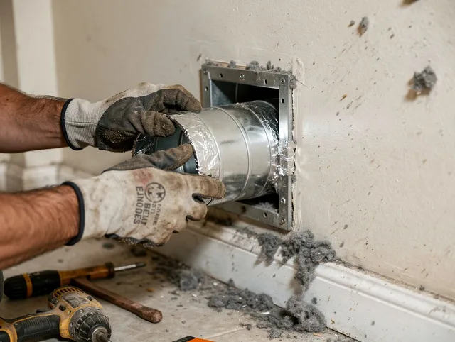Professional dryer vent repair and installation by North Port Dryer Vent Cleaning in North Port
